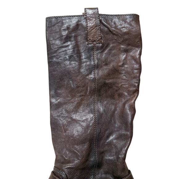 Frye Womens 8.5M Steffi Harness Brown Knee High Leather Pull On Riding Boots New - Picture 7 of 13